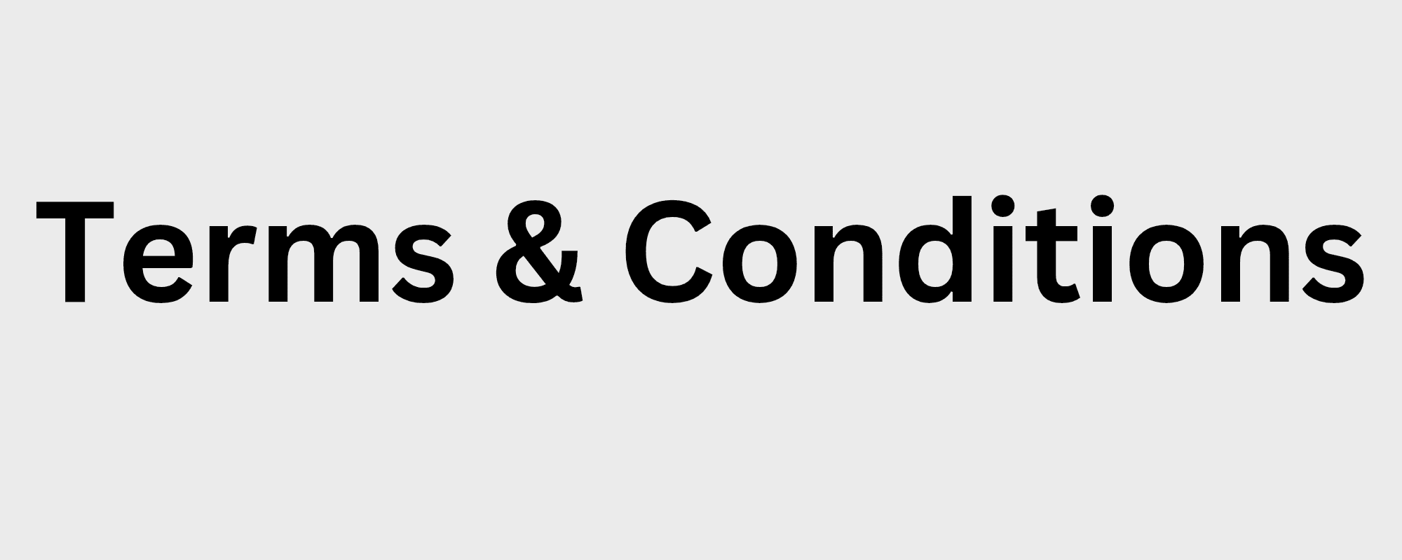 Terms & Conditions